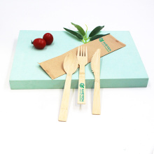 Набор столовых приборов ложки ножа вилки качества еды многоразовый бамбуковый для еды фаст-фуда перемещения